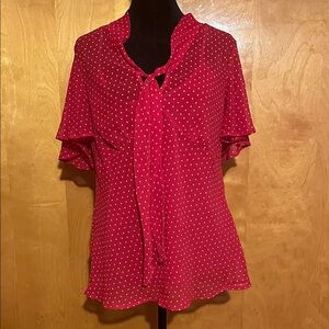 Jaclyn Smith Large Red and White Polka Dot Blouse